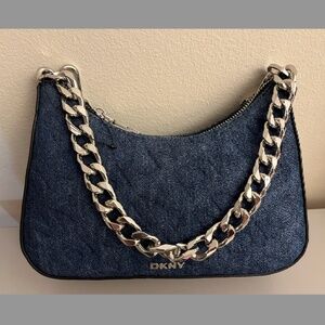 DKNY DENIM EMBOSSED LOGO CROSSBODY NEW